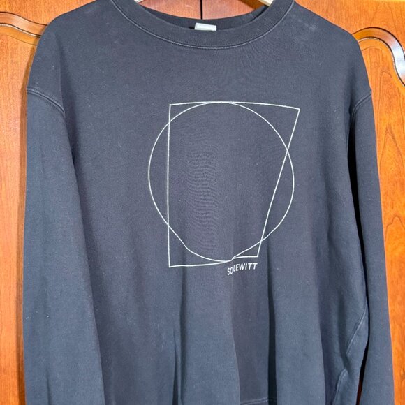 Uniqlo UT x MoMA Sol LeWitt Black Graphic Crewneck Sweatshirt Size L 100% Cotton - Picture 3 of 8